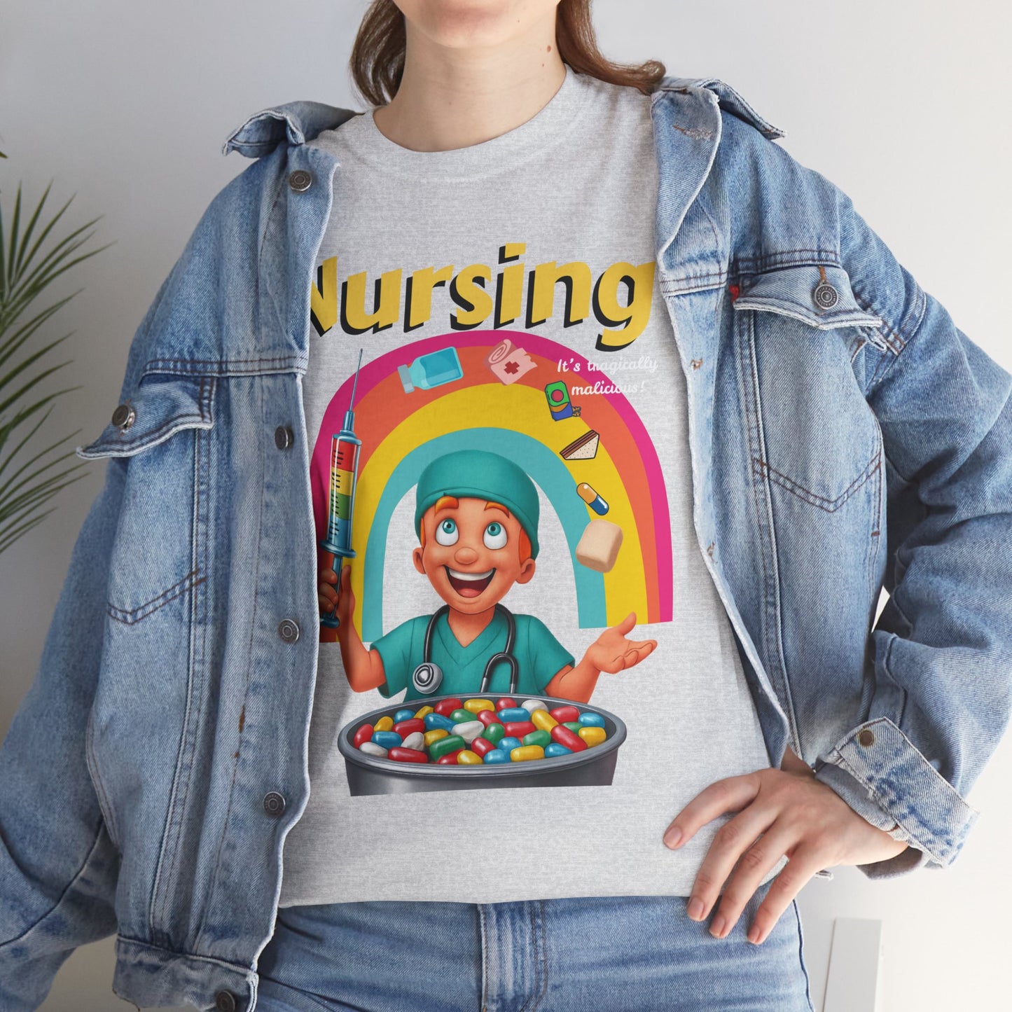 Nursing, it’s tragically malicious breakfast cereal tee Unisex Heavy Cotton Tee