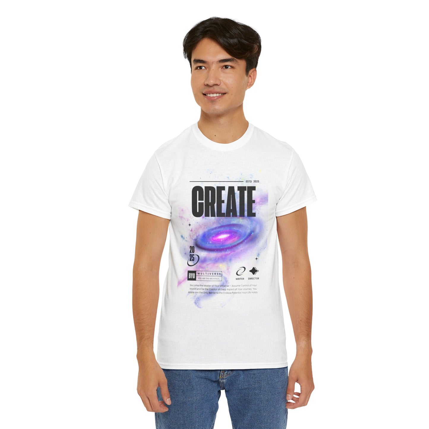 Manifest inspiring create your universe  Unisex Heavy Cotton Tee