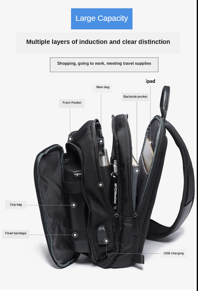 BANGE USB Technology Multifuctional Shoulder Bag for Men