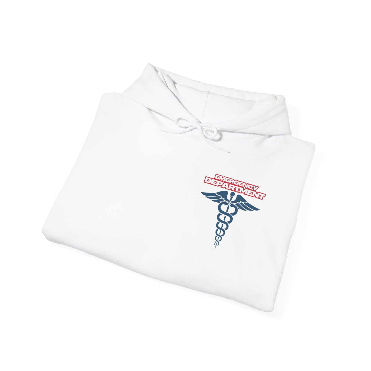 Patriotic ER Hoodie EMS American Flag Sweatshirt  Unisex First Responder Apparel Medical Caduceus Hoodie for ER and Healthcare Workers vs