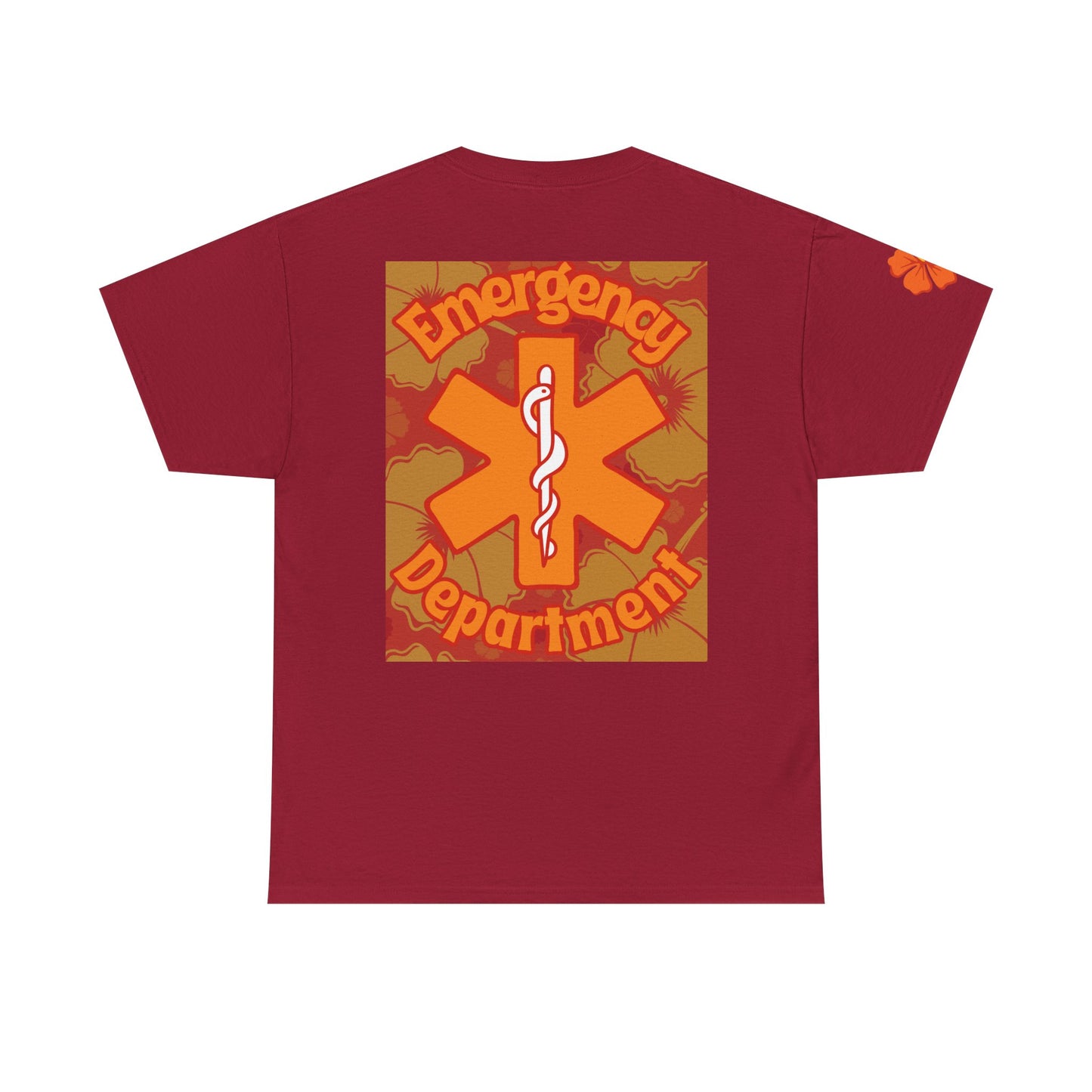 Summer in the ER themed gift emergency department Hawaiian floral t shirt Unisex Heavy Cotton Tee