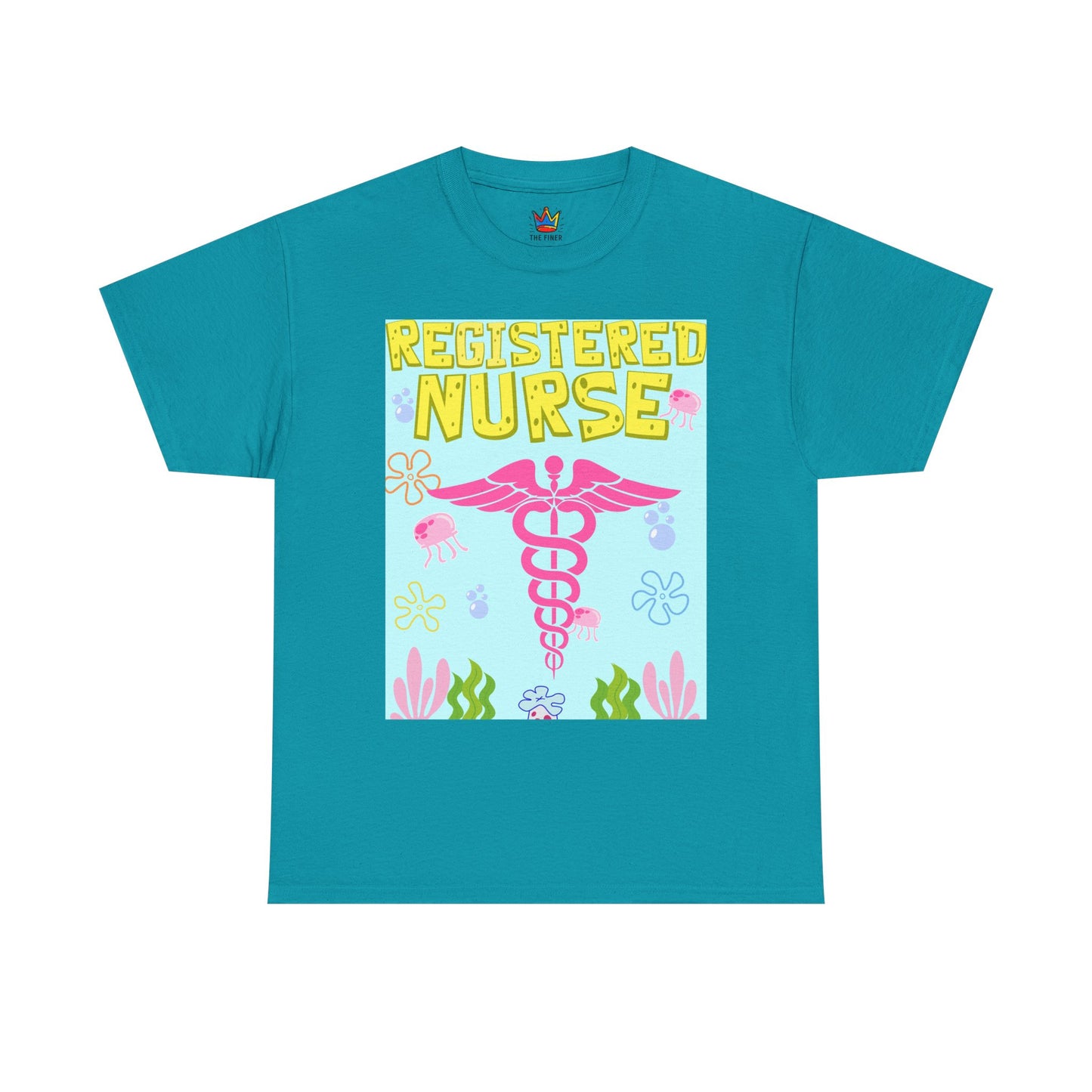 Under the sea theme registered nurse Unisex Heavy Cotton Tee
