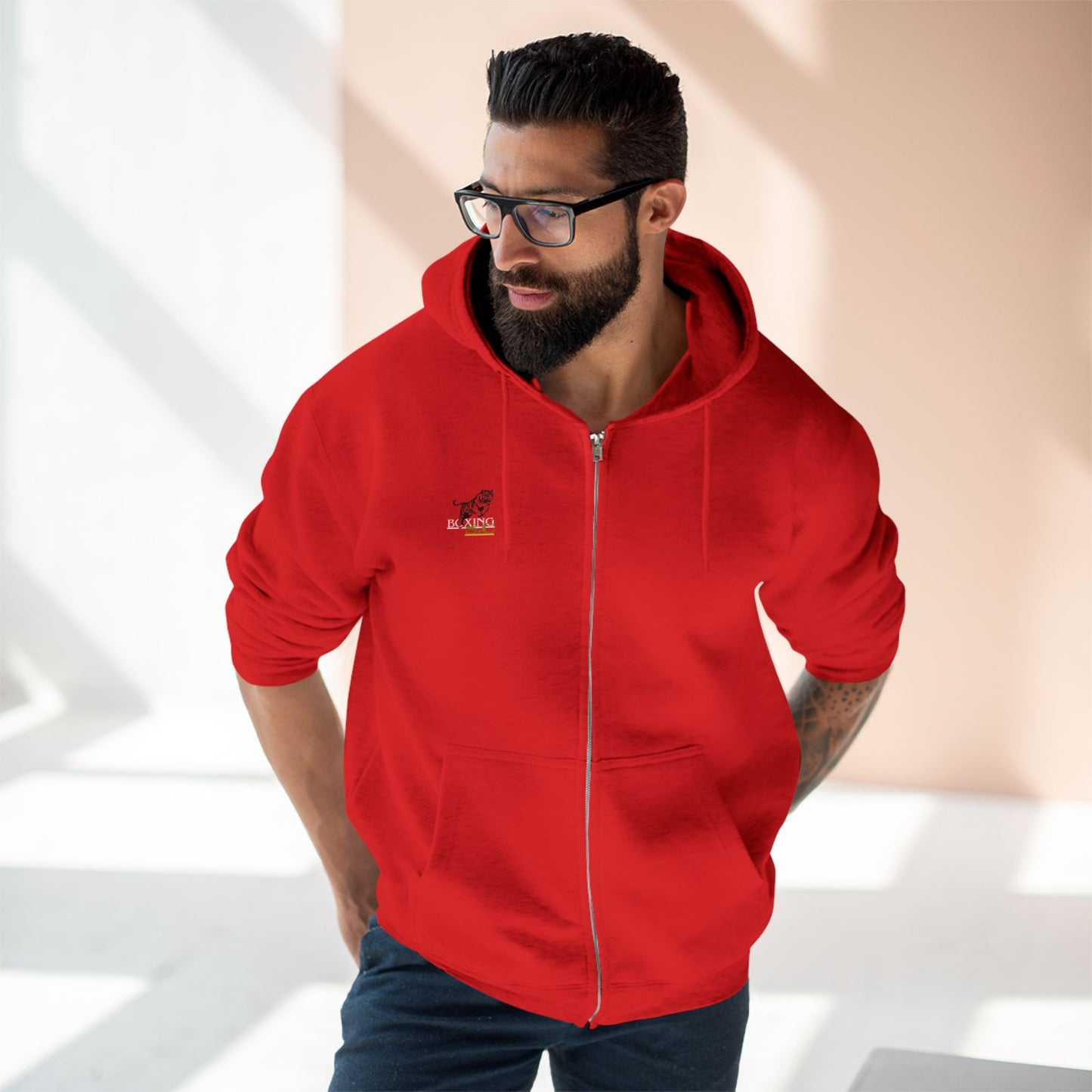 Zipper hoodie, (STONE CRADLE) boxing
