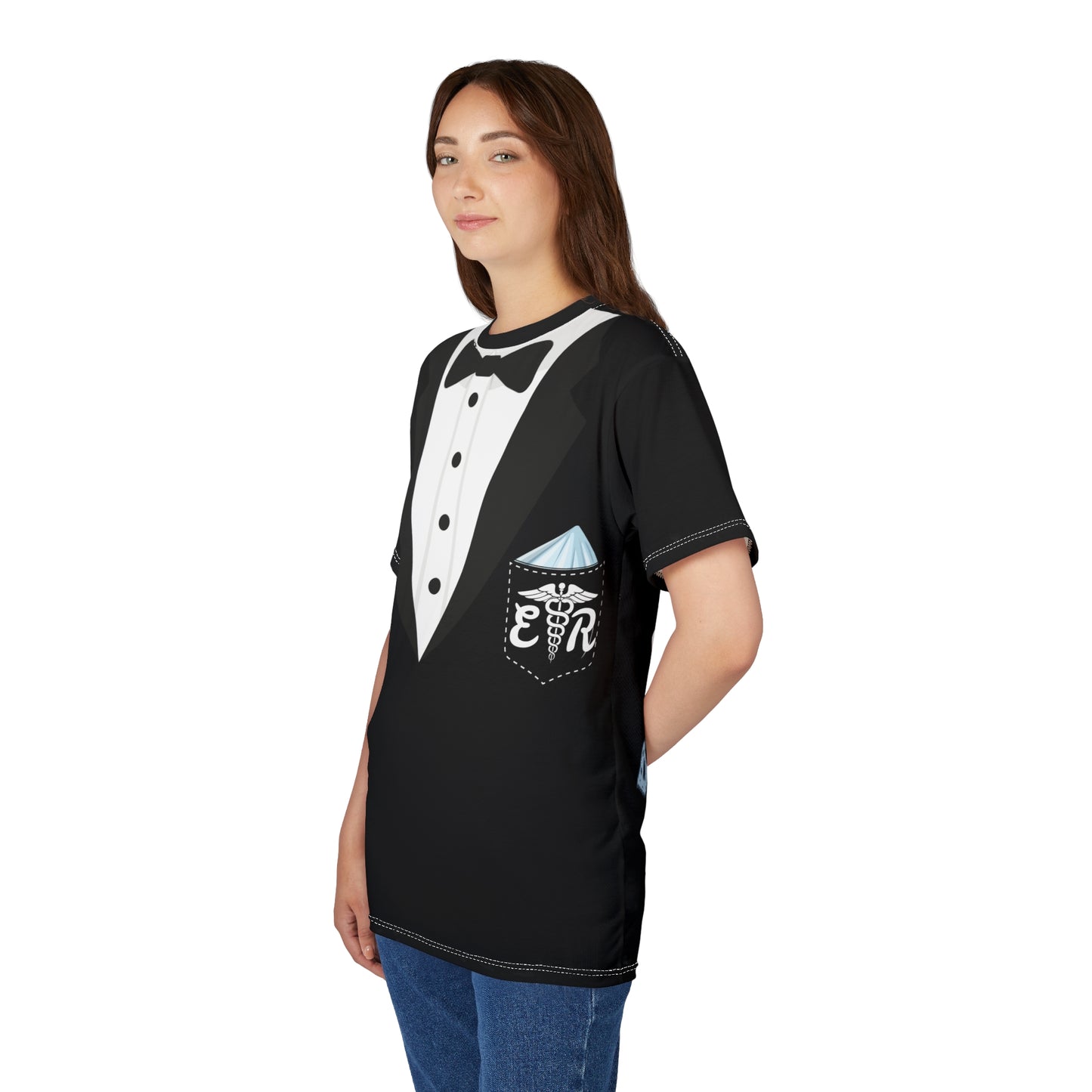 Formal attire in the Emergency Department Unisex Cut & Sew Tee (AOP)
