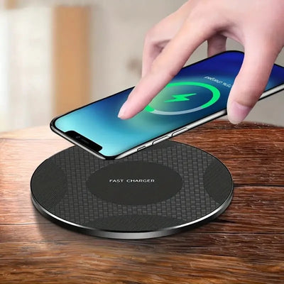 10W Wireless Charger Pad Stand Desktop Ultra-Thin Mobile Phone Fast Charging Dock Station for Iphone & Samsung