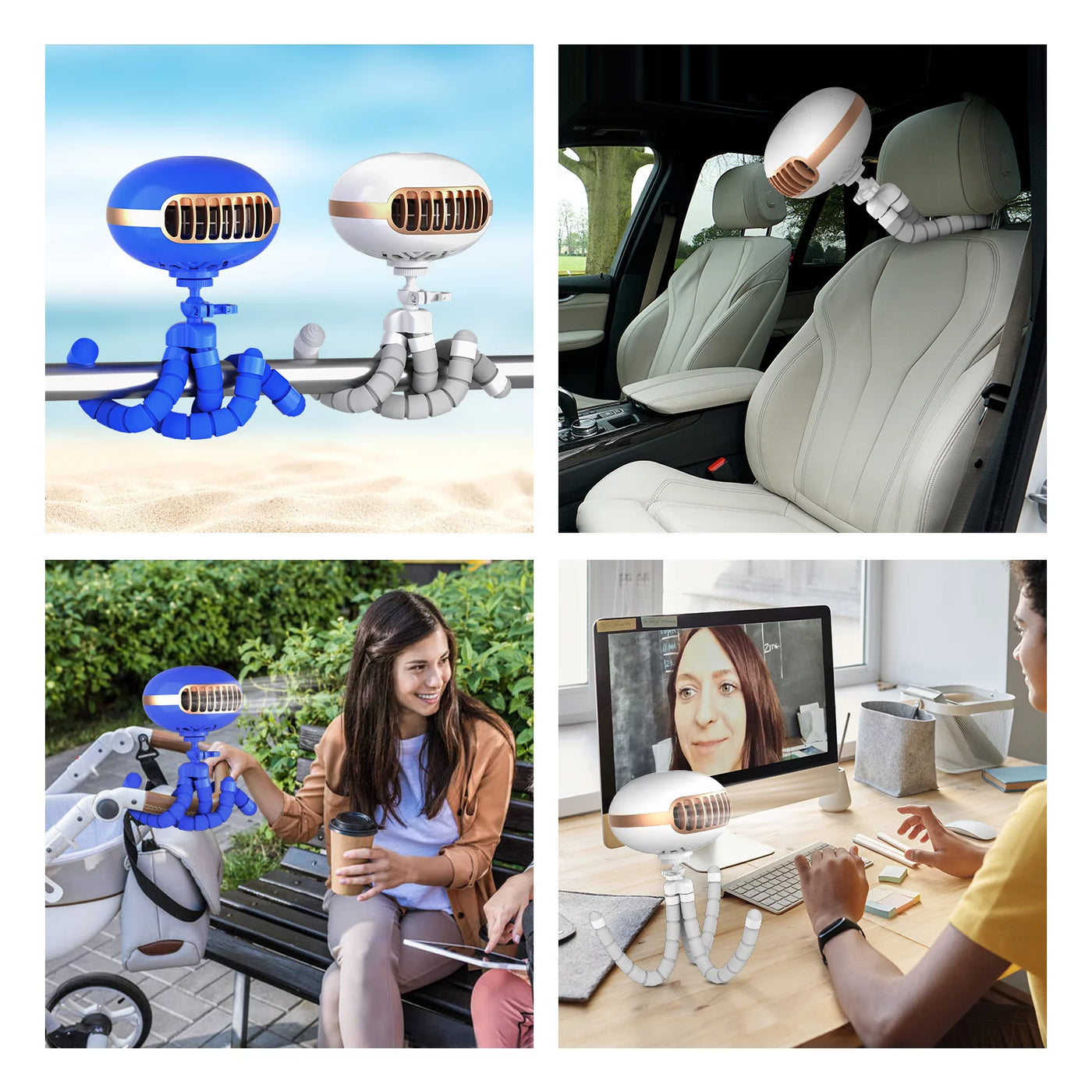 Portable Fan,Small USB Fan,Clip Flexible Tripod Indoor,Portable Personal Fan 360 Adjustable