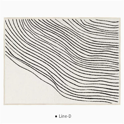 Black And White Line End Table Mat