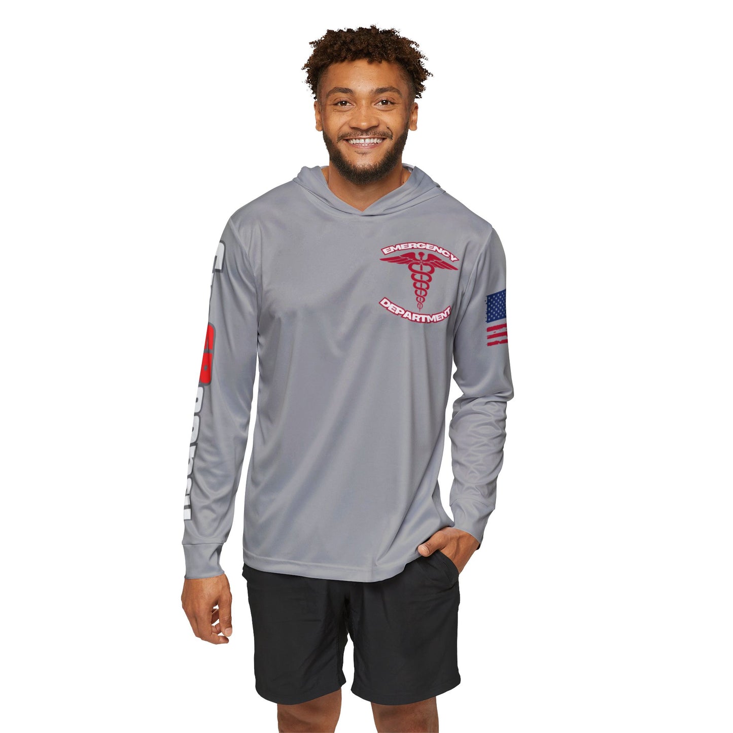 Patriotic Emergency Department Wicking  Sports Warmup Hoodie (AOP)