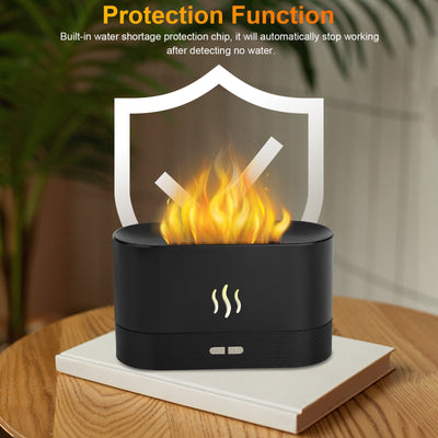 Flame Air Humidifier Essential Oil Diffuser,  3D USB 7 Color Light Aroma Diffuser for Home