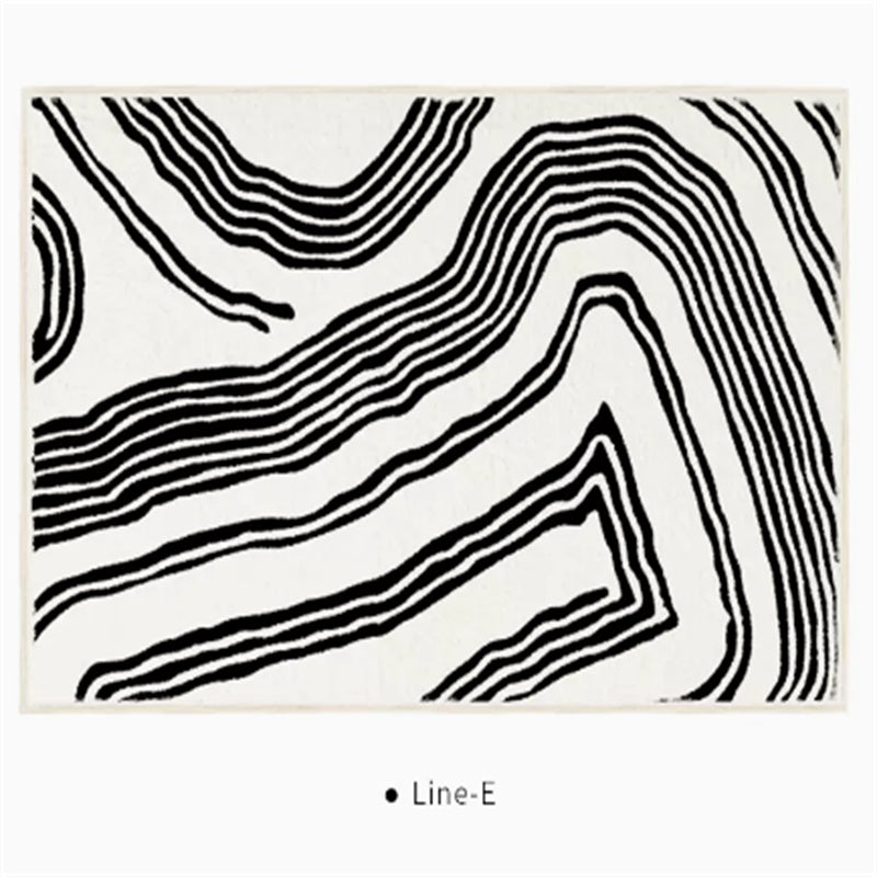 Black And White Line End Table Mat